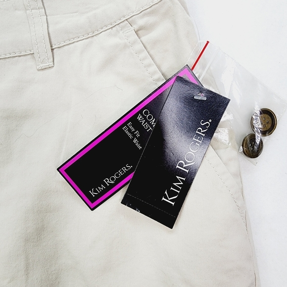 Kim Rogers Shorts Women's Size 14 Blue Bermuda Chino Golf Comfort Waist NWT - Picture 3 of 12